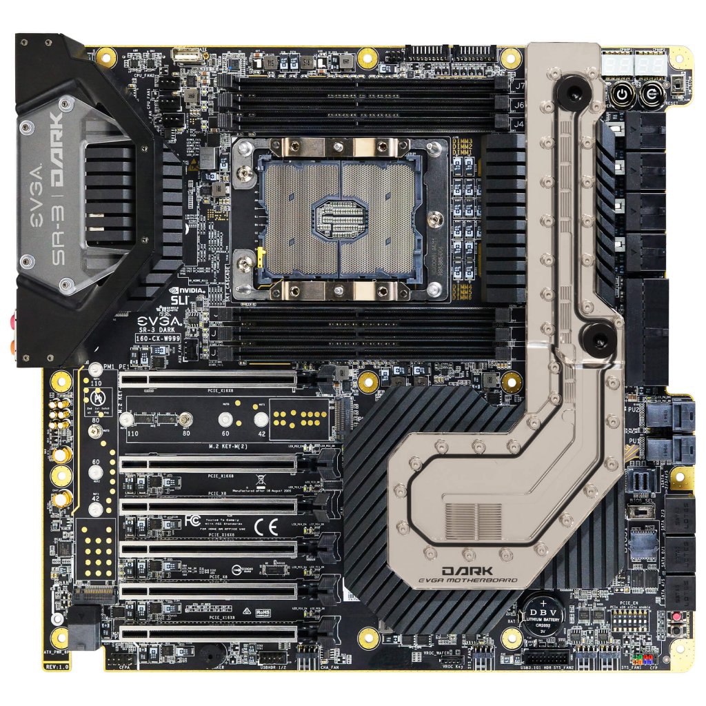 [03/01/2020] EVGA SR-3 Dark: 2000-Dollar-Board geht mit Wasserkühlung in den Handel (2)