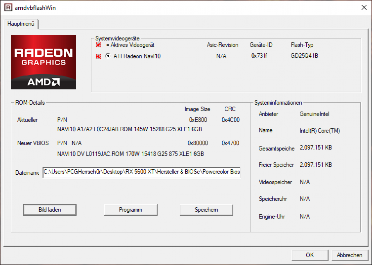 [21/01/2020] Powercolor Radeon RX 5600 XT Red Devil BIOS: Ein Update lässt sich bequem unter Windows durchführen. In vielen Fällen wird das Update ohne Zutun des Nutzers über eine selbstinstallierende Executable durchgeführt.