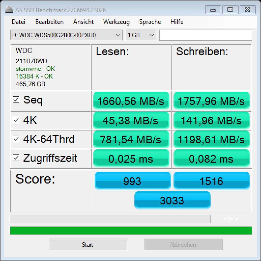 [25/02/2020] WD Blue SN550 in AS SSD 2.0: 1 GB Kopieren