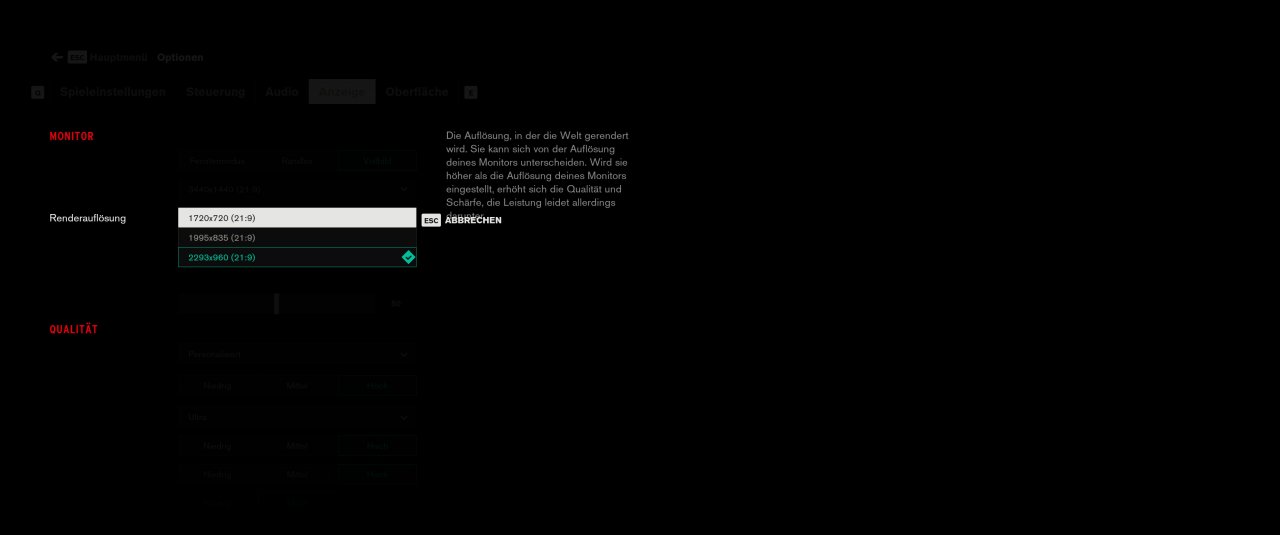 Control v1.09 Grafikoptionen Aufloesungen DLSS UWQHD