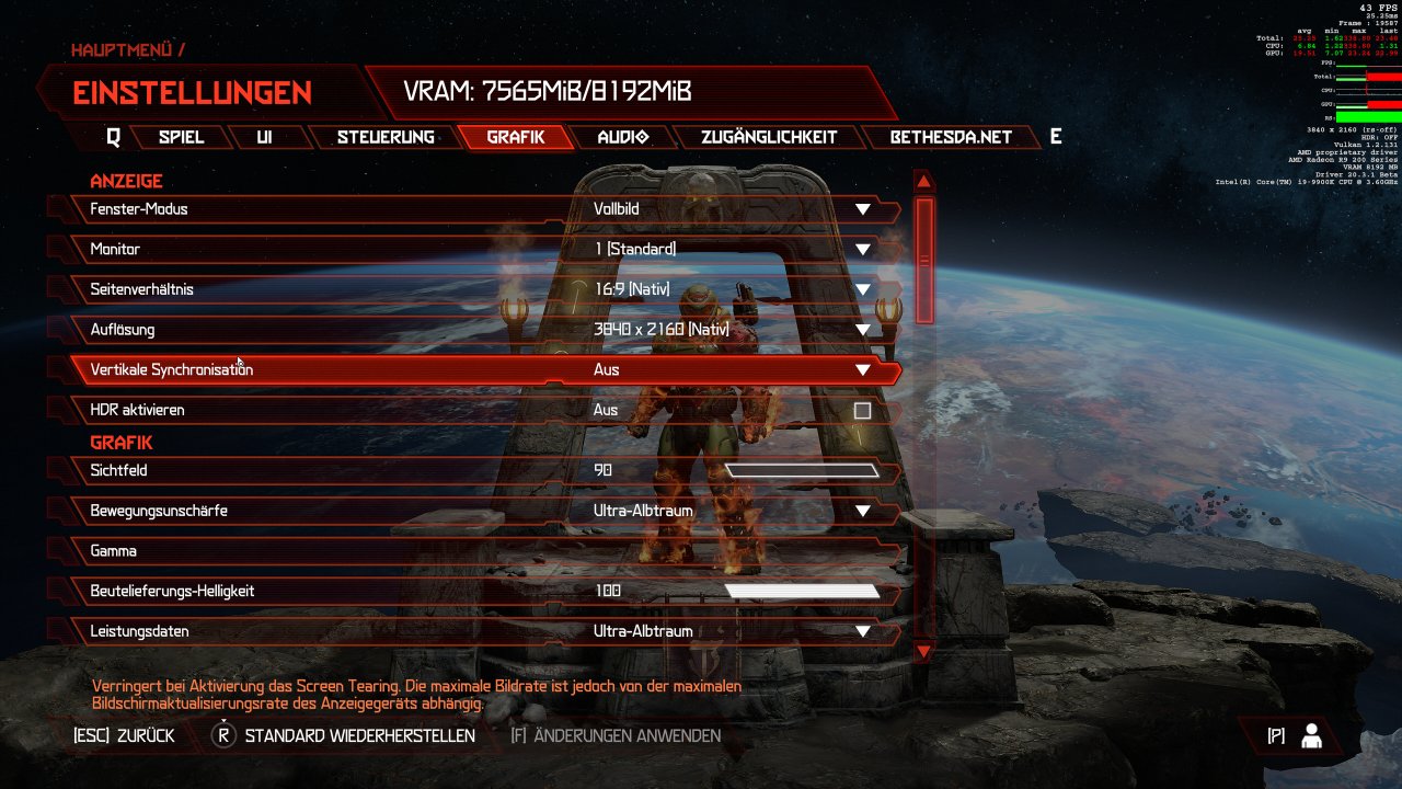 Doom Eternal Grafikoptionen 1