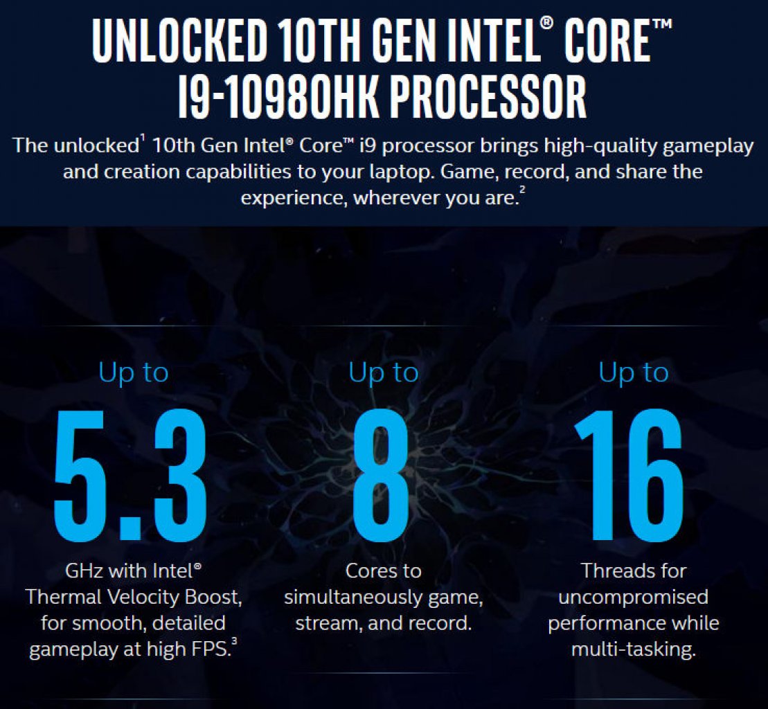 [28/03/2020] Eine angebliche Marketing-Folie von Intel spricht von bis zu 5,3 GHz für den i9-10980KH