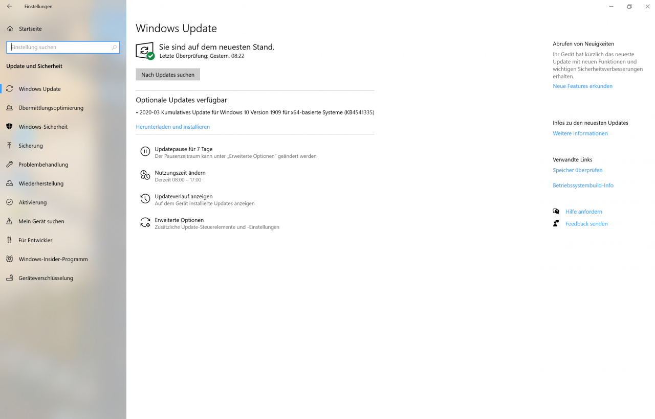 [26/03/2020] Windows Update Optionales Update Windows 10