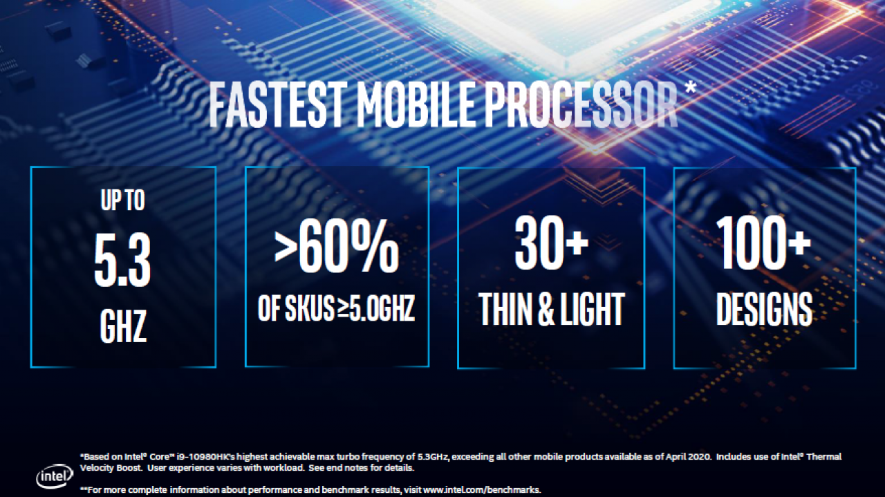 [02/04/2020] Intels Core i9-10980HK soll nichts weniger als die schnellste Mobile-CPU sein.