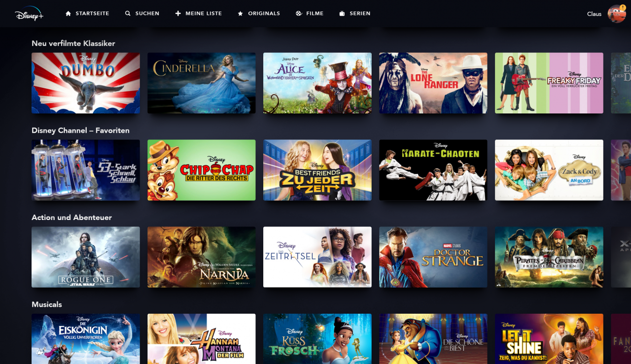[09/04/2020] Disney Plus Startseite 3 