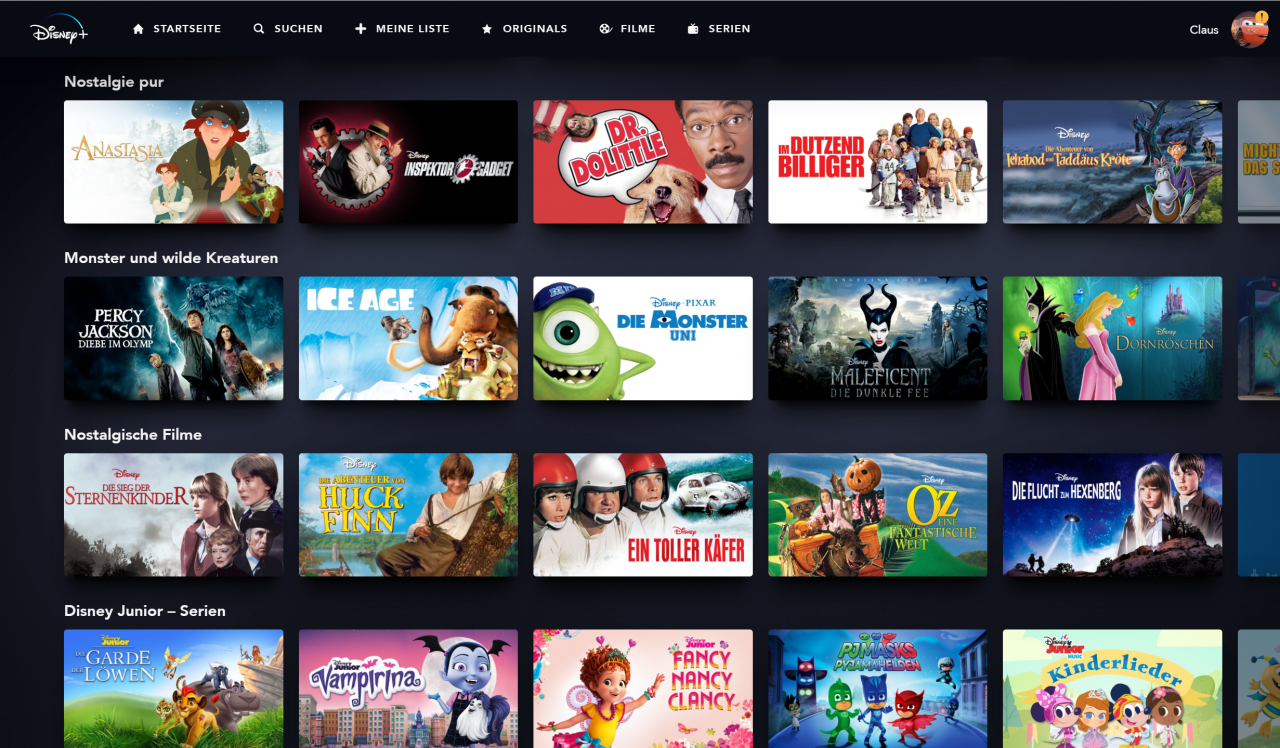 [09/04/2020] Disney Plus Startseite 4 