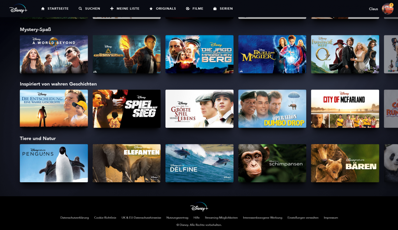 [09/04/2020] Disney Plus Startseite 6 