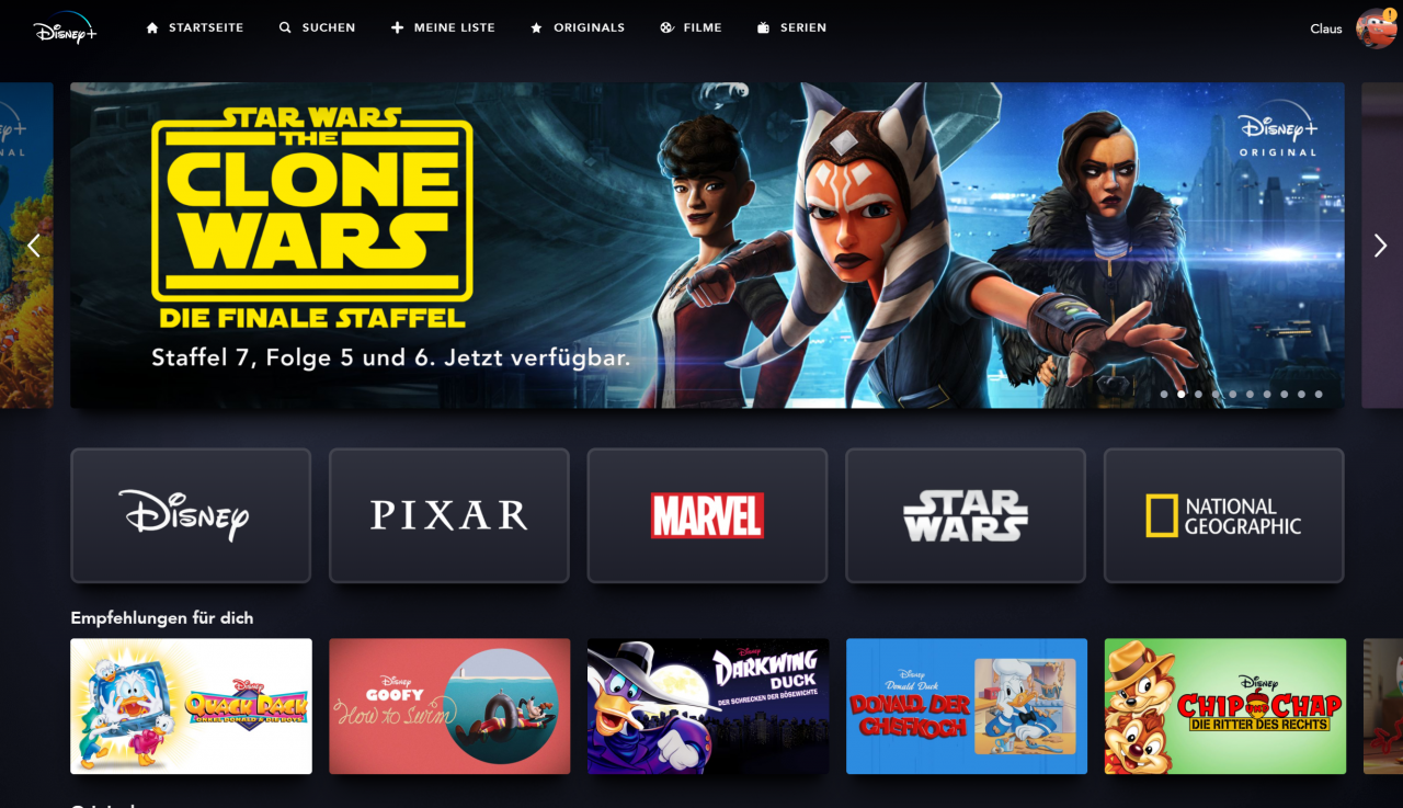 [09/04/2020] Disney Plus Startseite 7 