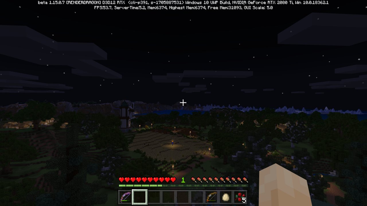 [16/04/2020] Minecraft RTX - Sichtweite/Performance - RTX off DLSS off, 64 Chunks