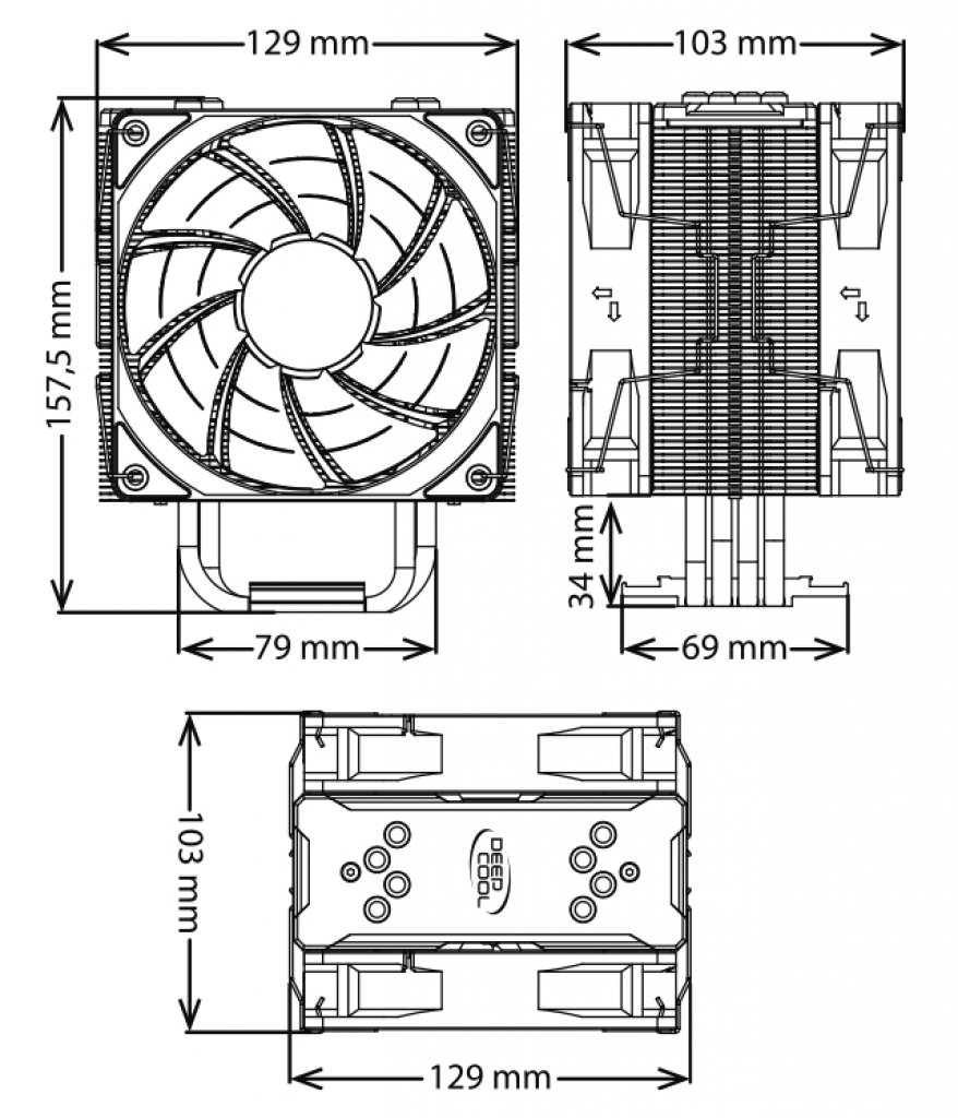 [05/05/2020] Deepcool Gammaxx 400 EX: Überarbeiteter CPU-Kühler mit mehr Finnen und Lüftern (1)