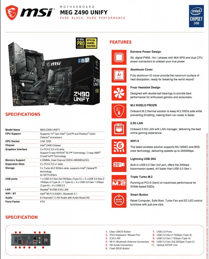 [08/05/2020] Für Comet Lake: MSI Z490 Unify-Mainboards ohne RGB-Beleuchtung (7)