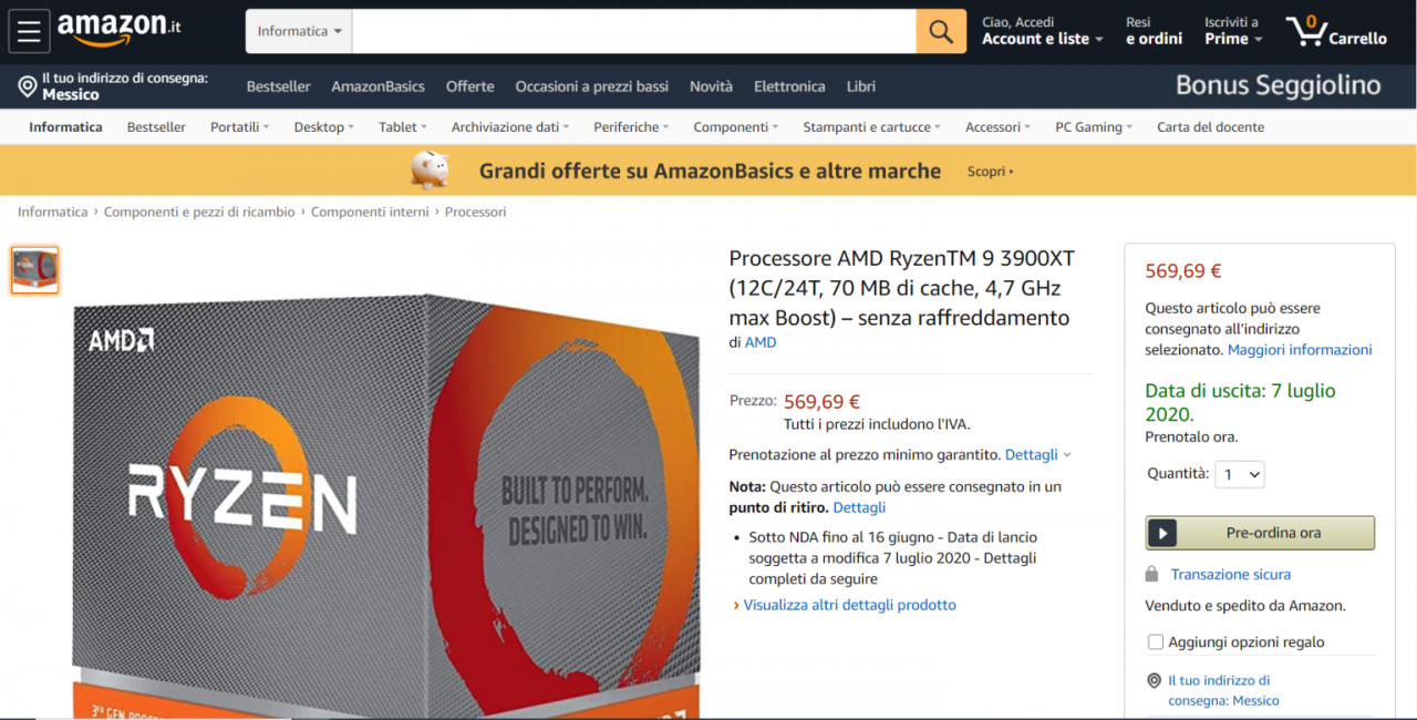 [13/06/2020] Auf Amazon Italien wurden kurzfristig ein Ryzen 5 3600 XT und ein Ryzen 9 3900 XT gelistet.