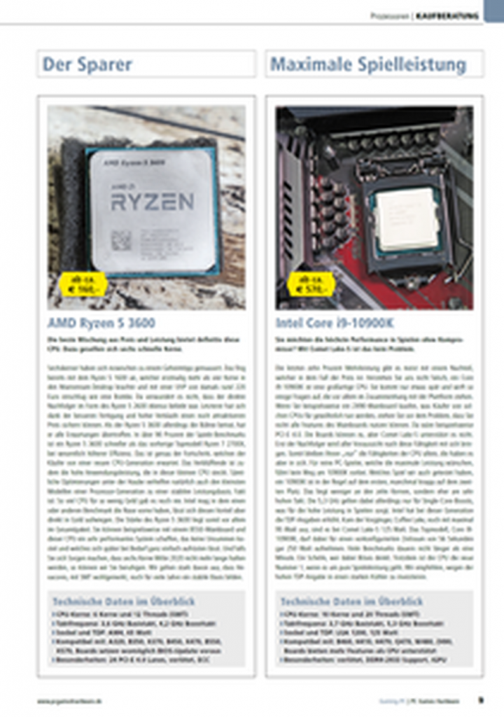 [16/06/2020] PCGH-Sonderheft Gaming-PC: Kaufberatung Prozessoren