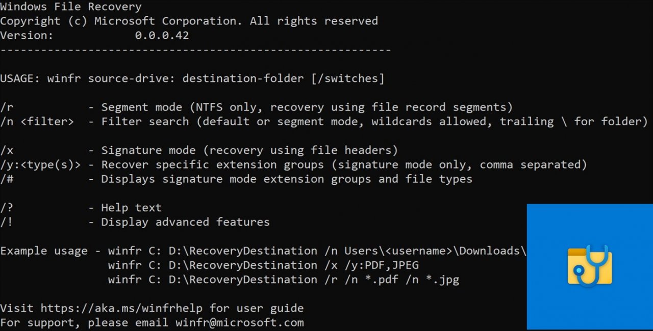 [29/06/2020] Windows File Recovery