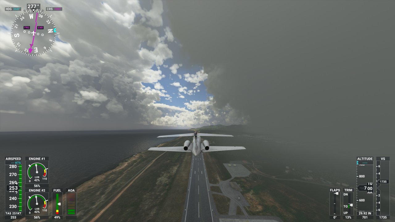 [21/08/2020] Flight Simulator: Die GPU-Benchmarkszene verzichtet bewusst auf urbane (CPU-)Last und setzt stattdessen auf Natur(gewalten).