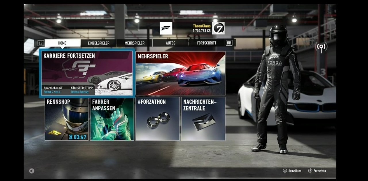 [11/08/2020] Xbox xCloud Beta Forza Motorsport 7 01 über mobiles Internet mit 4G-LTE-Verbindung