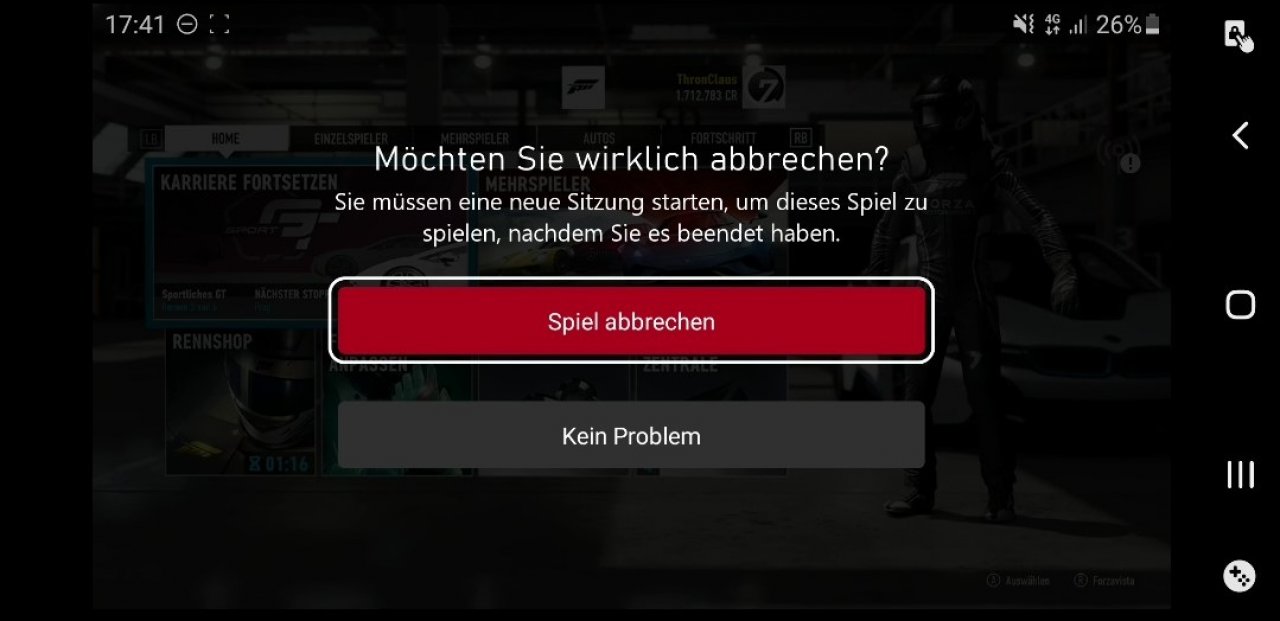 [11/08/2020] Xbox xCloud Beta Forza Motorsport 7 11&nbsp;über mobiles Internet mit 4G-LTE-Verbindung