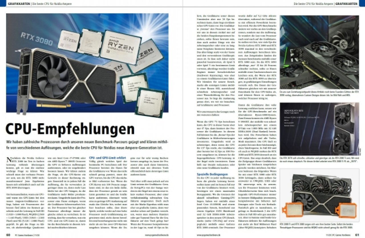 [30/09/2020] PCGH #241 11/2020 - CPU-Empfehlungen für die RTX-3000-Karten