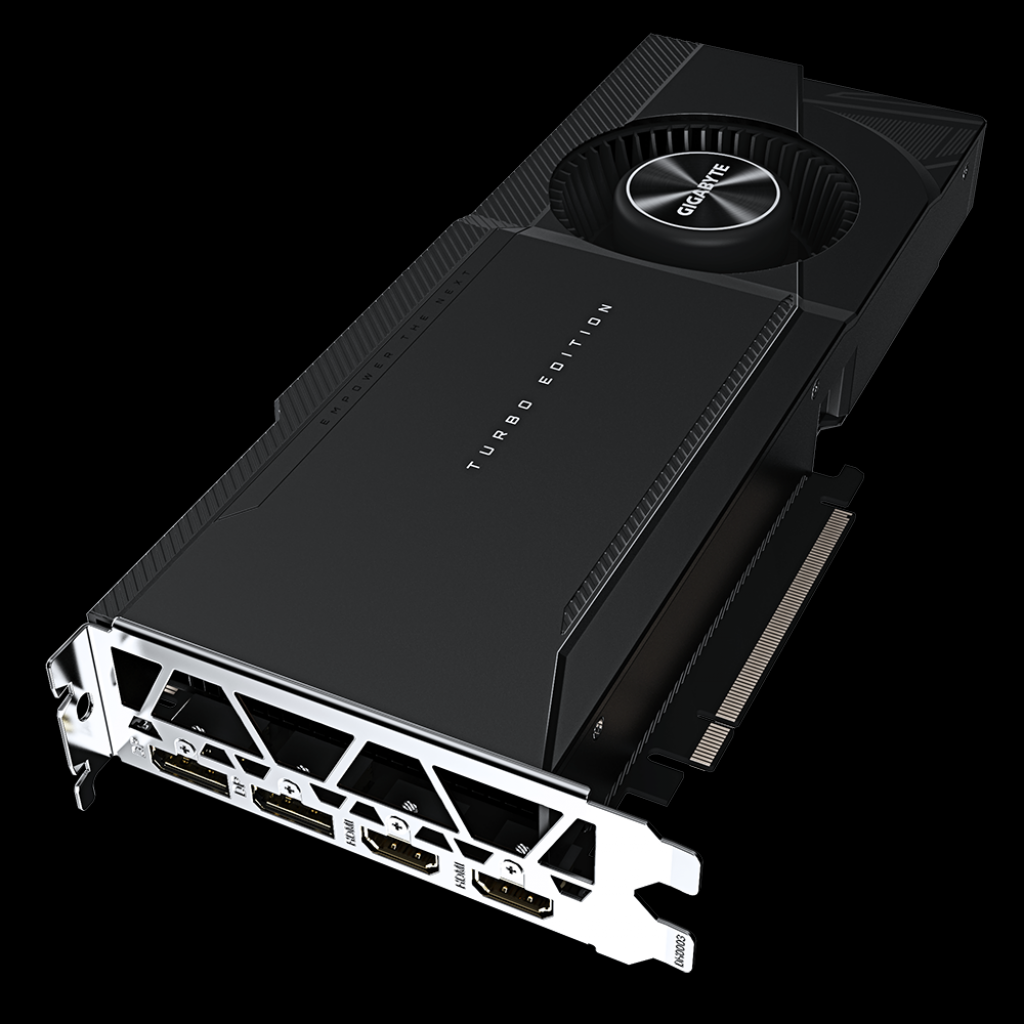 [19/09/2020] Ampere-GPUs: Gigabyte zeigt silberne RTX 3080 und RTX 3090 mit Blower-Kühlung