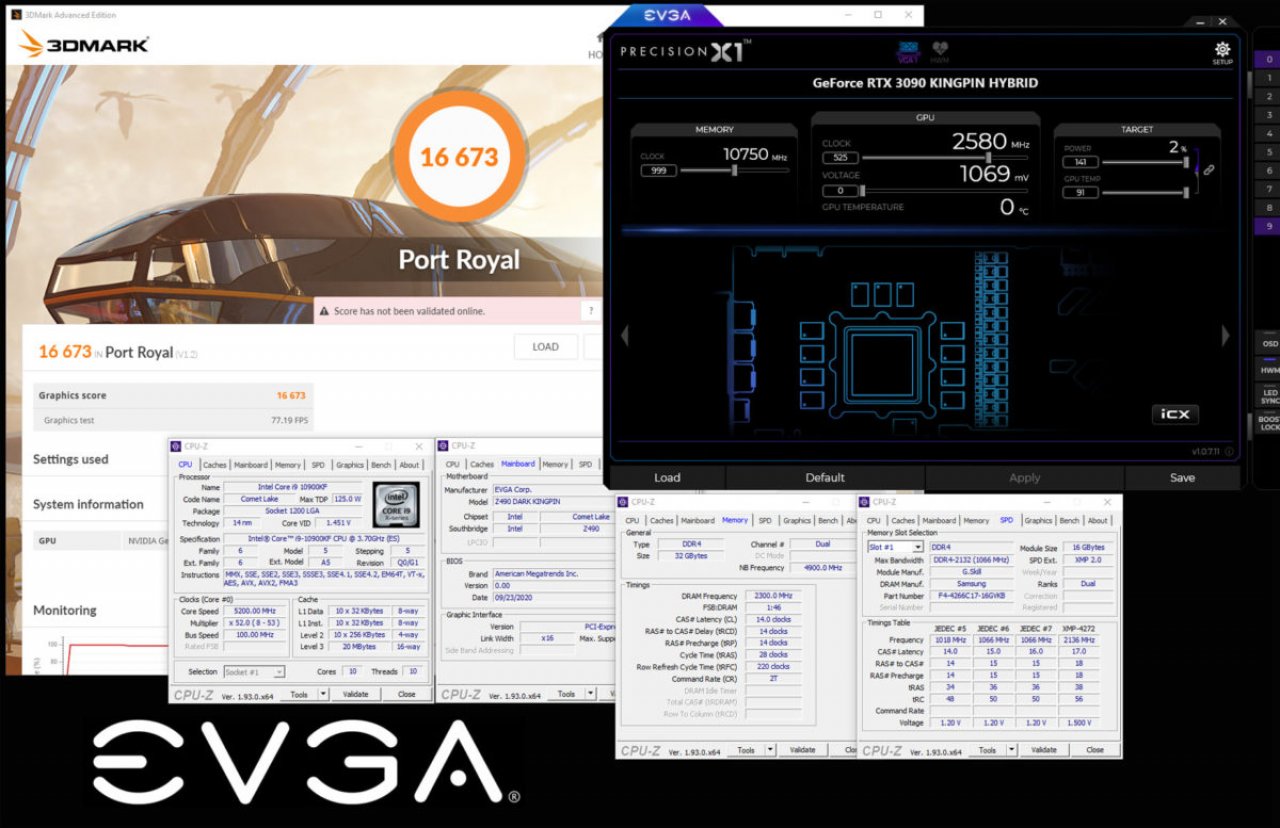 [25/09/2020] EVGA Geforce RTX 3090 Kingpin: Neuer Rekord im 3DMArk Port Royal mit 2,58 GHz (2)