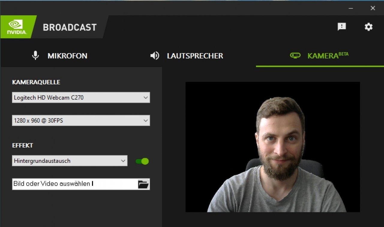 [21/09/2020] Nvidia Broadcast App -&nbsp; Virtueller Greenscreen