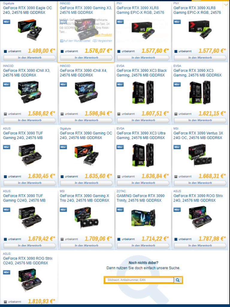 [30/09/2020] RTX 3090 bei Caseking vom 25.09.