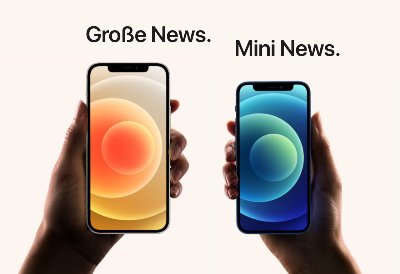 [22/10/2020] Links das iPhone 12 und rechts das iPhone 12 Mini