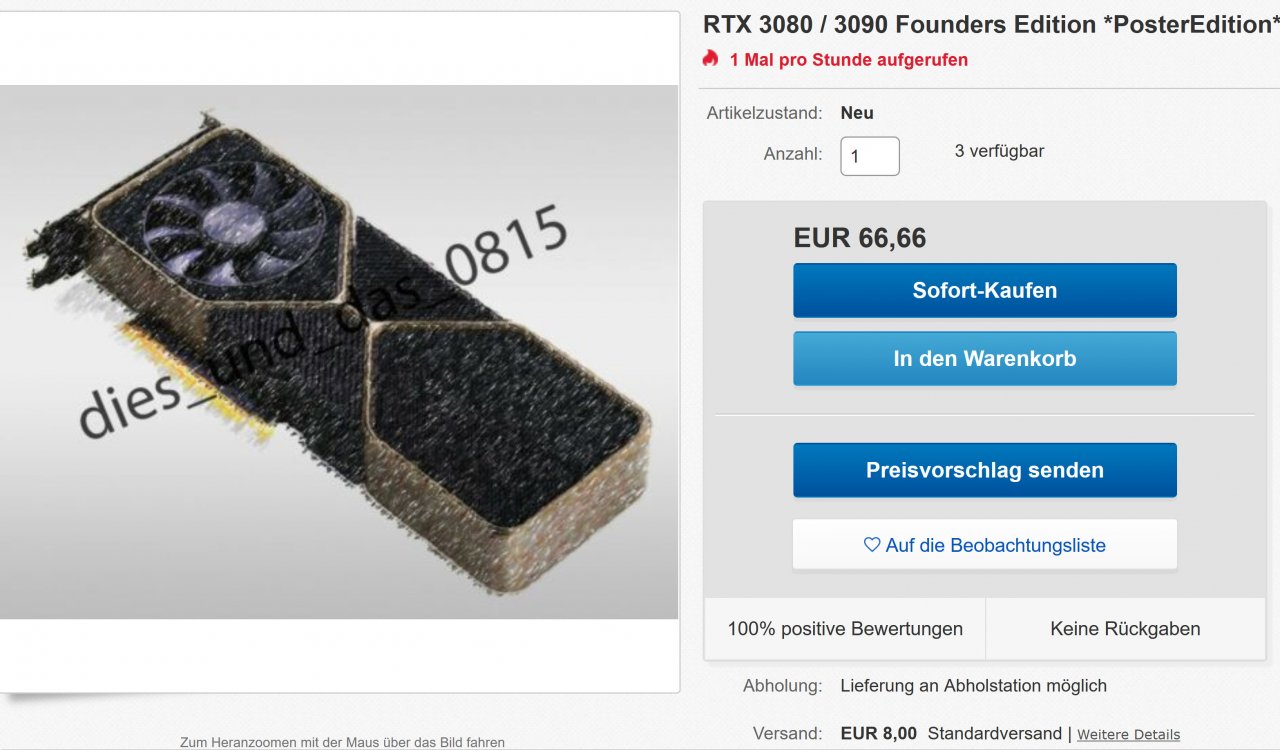 [14/10/2020] Vermeintliche RTX 3080 auf Ebay: 