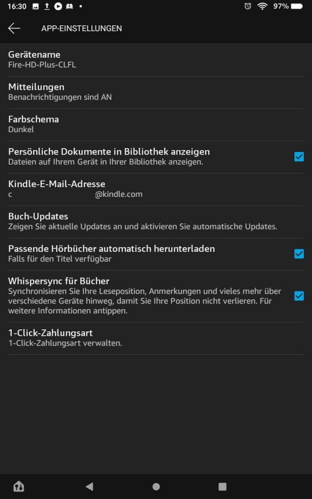 [20/11/2020] Amazon Fire HD8 Plus Tablet FireOS 71 kindle App Optionen