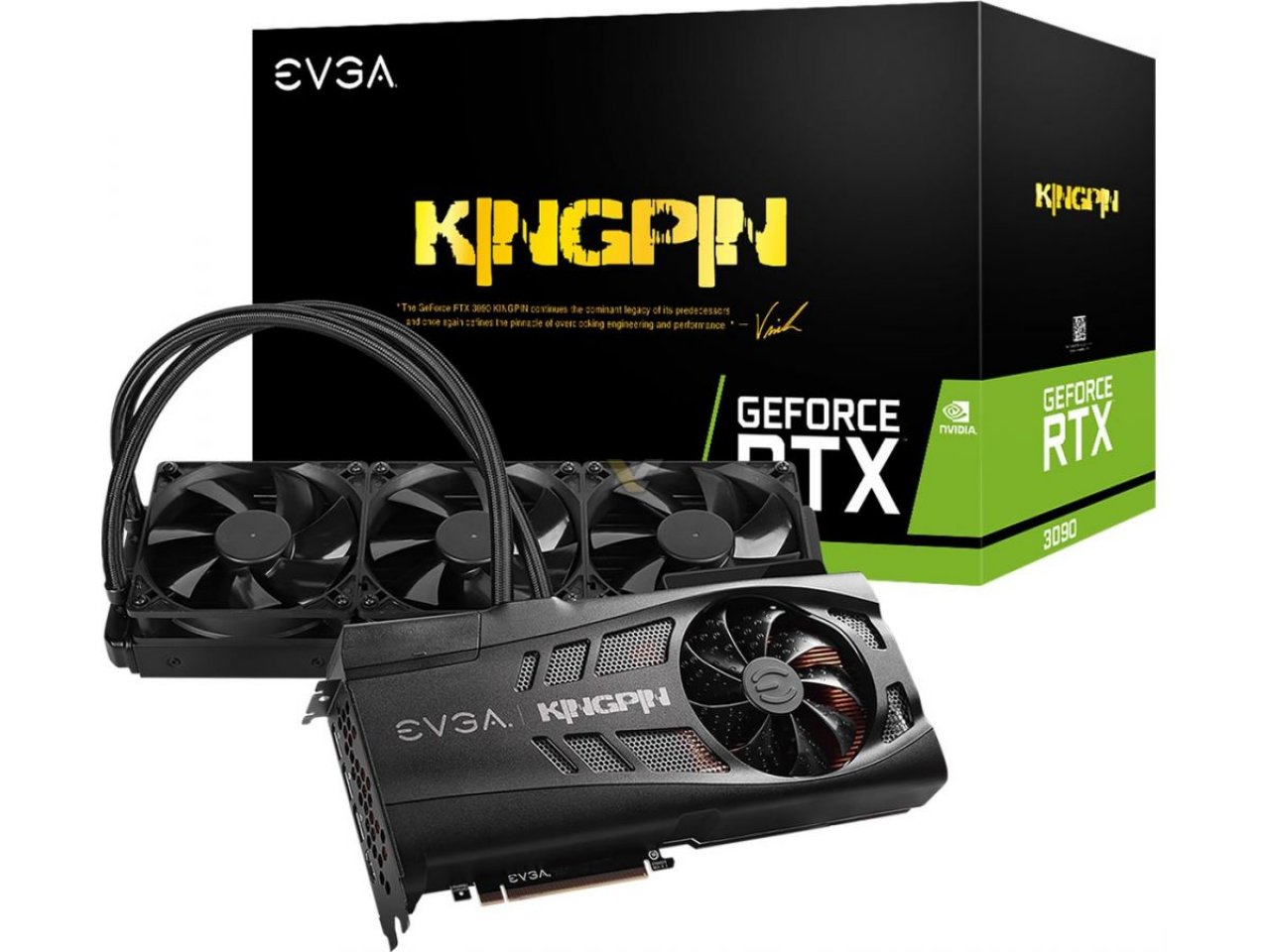 [20/11/2020] Geforce RTX 3090 Ti: EVGAs Kingpin-Modell soll zwei 12-Pin-Stromanschlüsse erhalten - im Bild die: RTX 3090 Kingpin (Non-Ti)