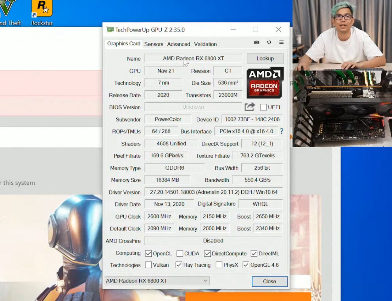[21/11/2020] Angeblich lief die RX 6800 XT Red Devil mit 2.650 MHz Boost-Takt und 2.150 MHz Speichertakt.