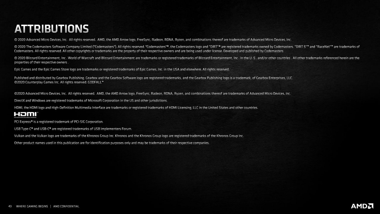[18/11/2020] Radeon RX 6000 Series Tech Day Breakout Product Features and Performance N. Neelalojanan Embargoed until Nov. 18 at 9am ET Seite 43