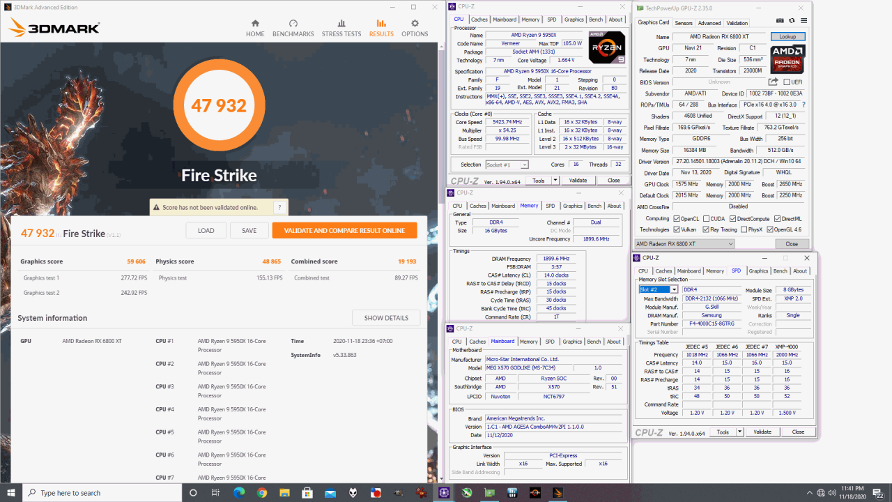 [19/11/2020] Radeon RX 6800 XT OC schlägt Geforce RTX 3090 OC ohne Tesselation im 3DMark Firestrike (3)