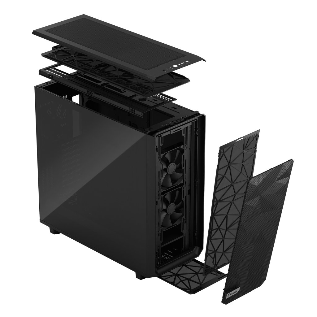 [12/11/2020] Standard Studio Meshify2XL Black TGD Standard 13. Left Front Above Iso FloatingLayer