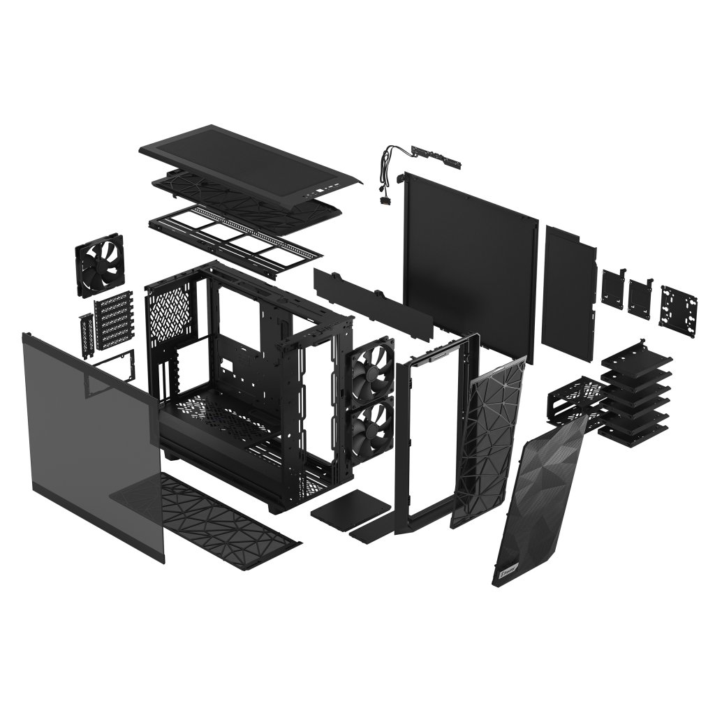 [12/11/2020] Standard Studio Meshify2 Black TGL Standard 13. Left Front Above Iso Blowout