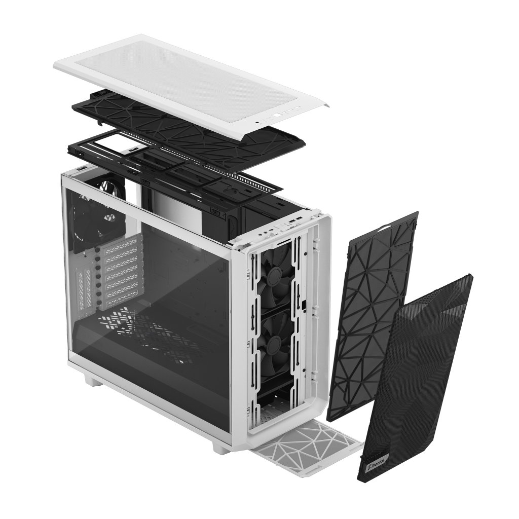 [12/11/2020] Standard Studio Meshify2 White TGC Standard 13. Left Front Above Iso FloatingLayer