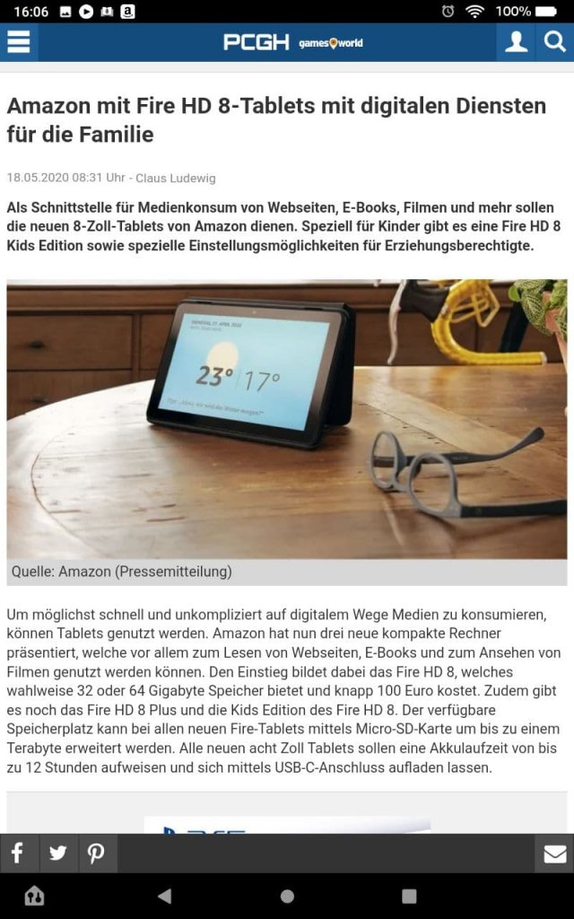 [20/11/2020] Web Browser im Fire HD8 Plus Tablet