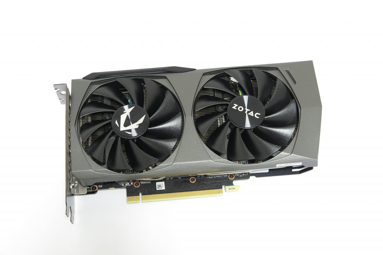 Zotac Geforce RTX 3060 Ti Twin Edge: Steuert alle Messwerte in Vertretung der leider verhinderten Nvidia RTX 3060 Ti Founders Edition bei.