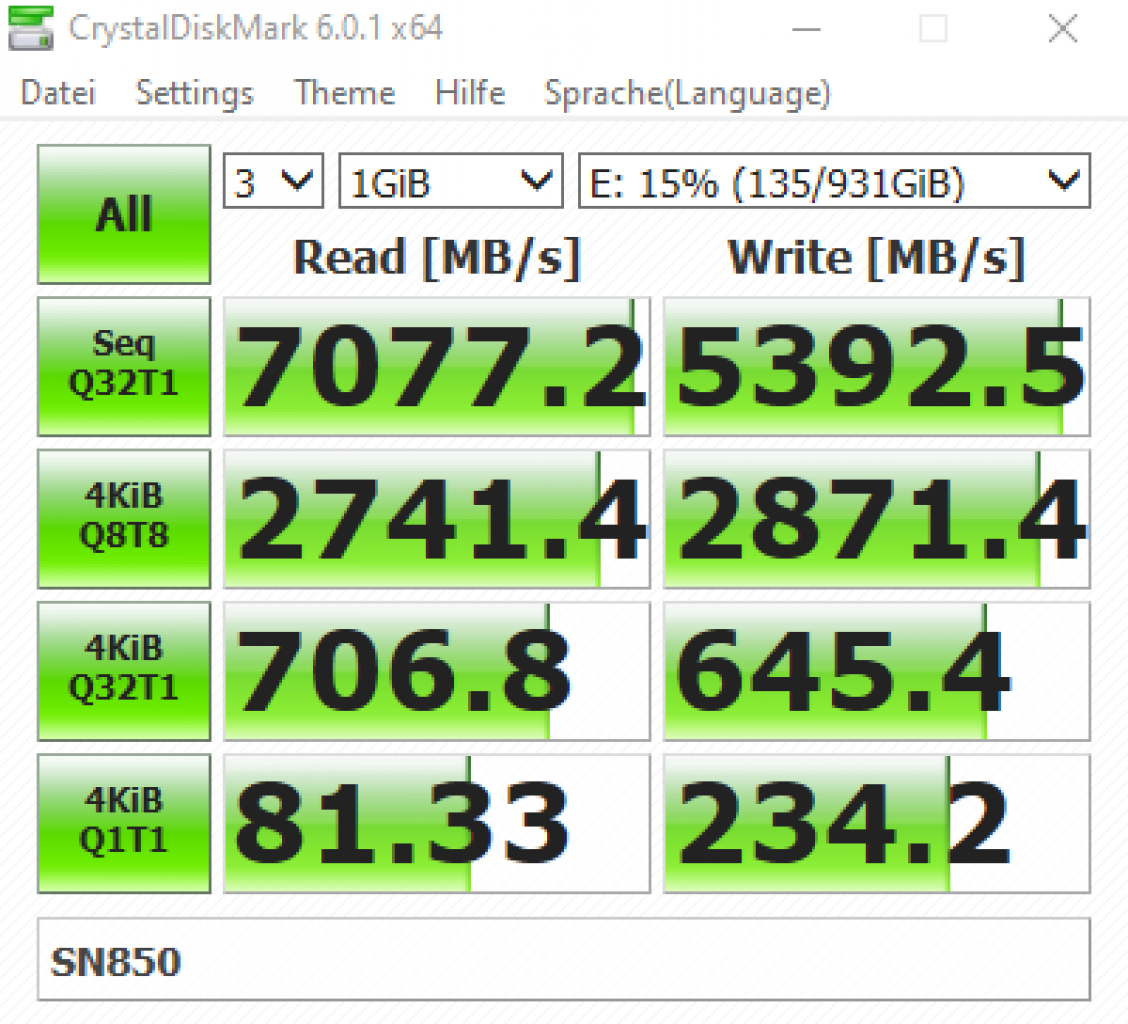 [30/11/2020] WD Black SN850 im CrystalDiskBenchmark
