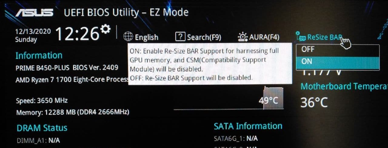 [18/12/2020] Smart Access Memory - Screenshots belegen Support für ältere Ryzen-CPUs