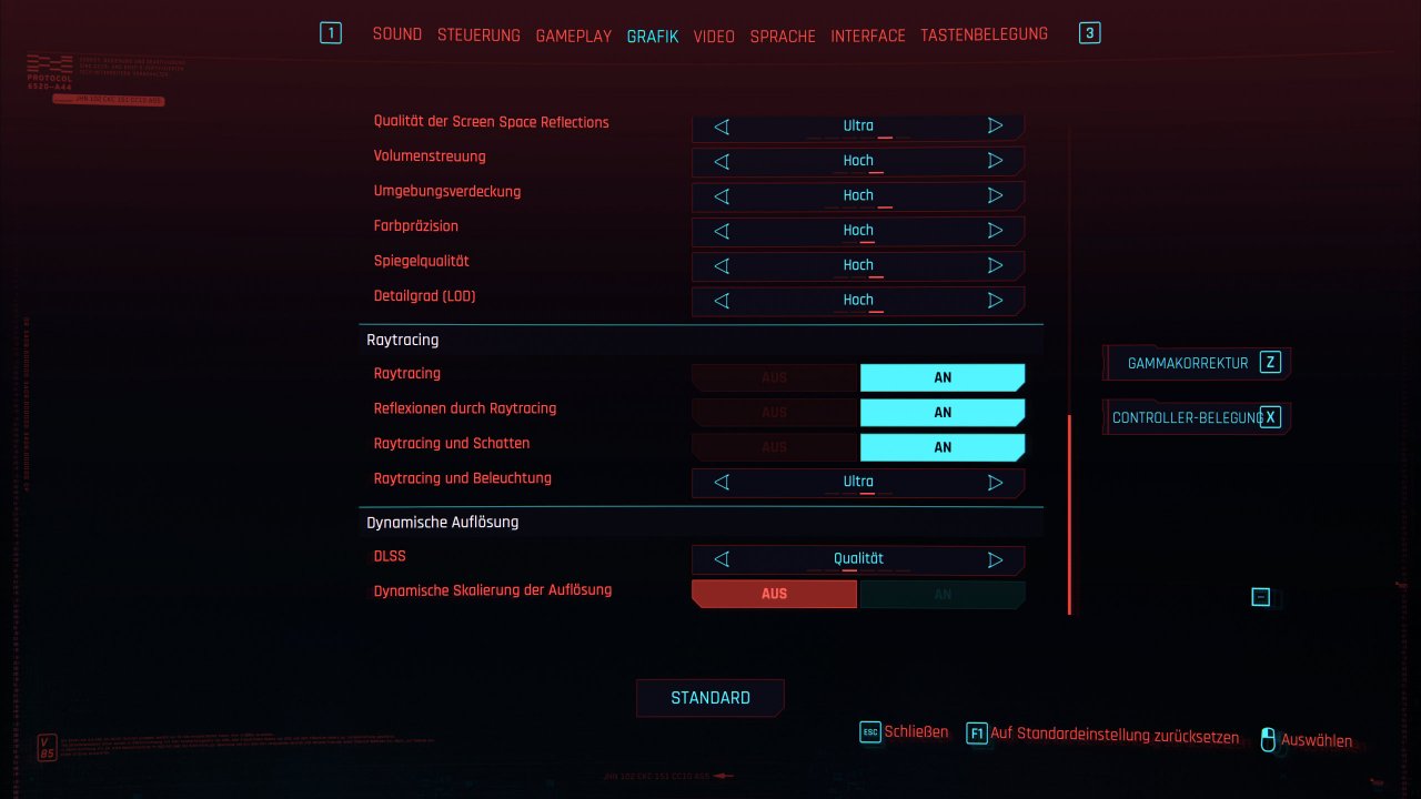 Cyberpunk 2077 - Optionsmenü - Grafik (3)