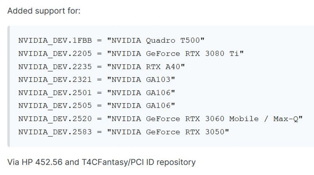[10/12/2020] Geforce RTX 3080 Ti, 3060 Mobile und 3050 in OEM-Treiber von HP gesichtet