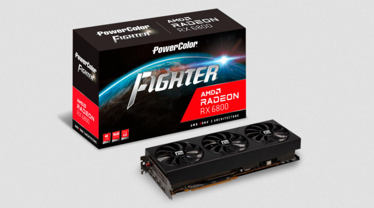 [02/12/2020] Radeon RX 6800 Fighter: Custom-Design von Powercolor mit OC-Knopf in Slotblende (1)