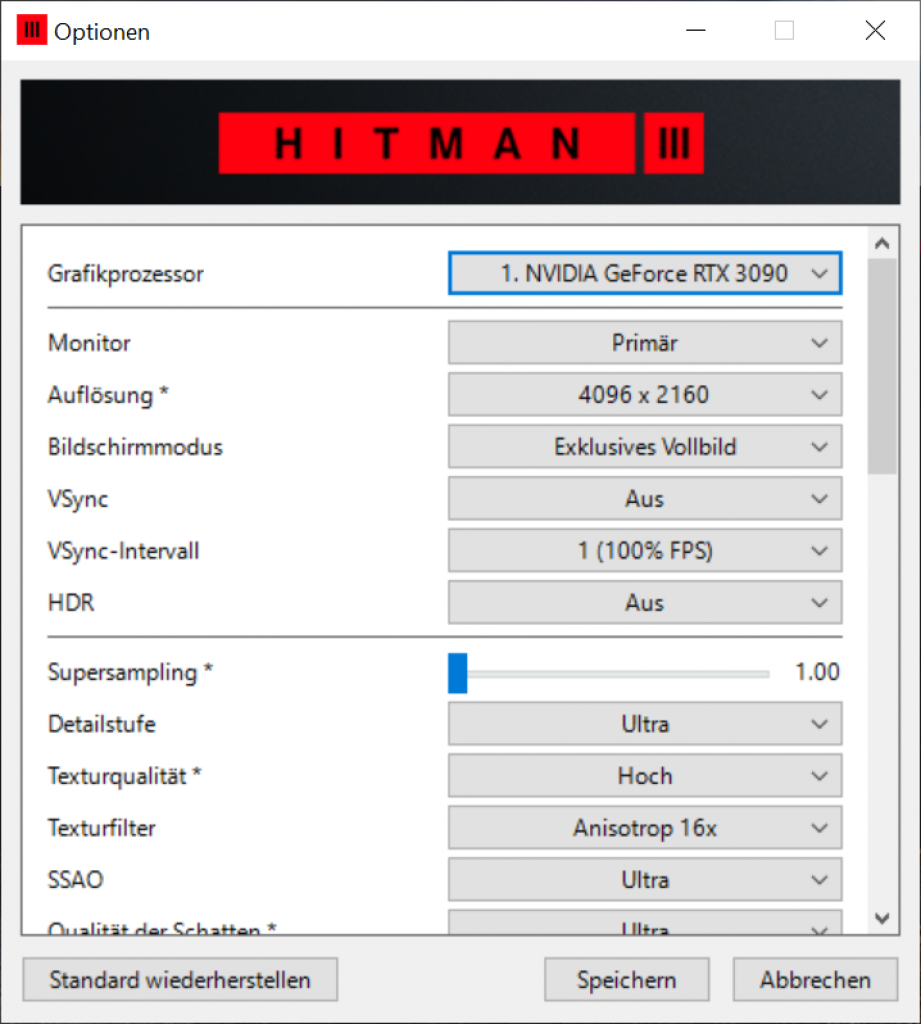 [21/01/2021] Hitman 3: Grafikoptionen