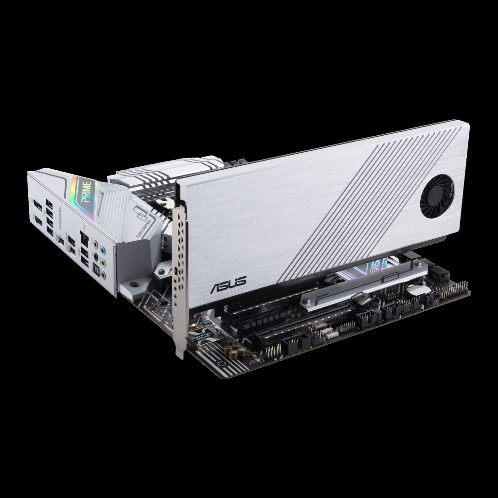 [11/01/2021] Auch in der Z590-Generation fällt Asus' Prime-Serie mit dem schlichten, weiß-silberenen Desing auf. Das Z590-A mit drei mechanischen ×16- und einem mechanischen ×4-Slot scheint deutlich besser erweiterbar als einige andere Neuvorstellungen, elektrische Beschaltung und sharing sind aber noch nicht bekannt.