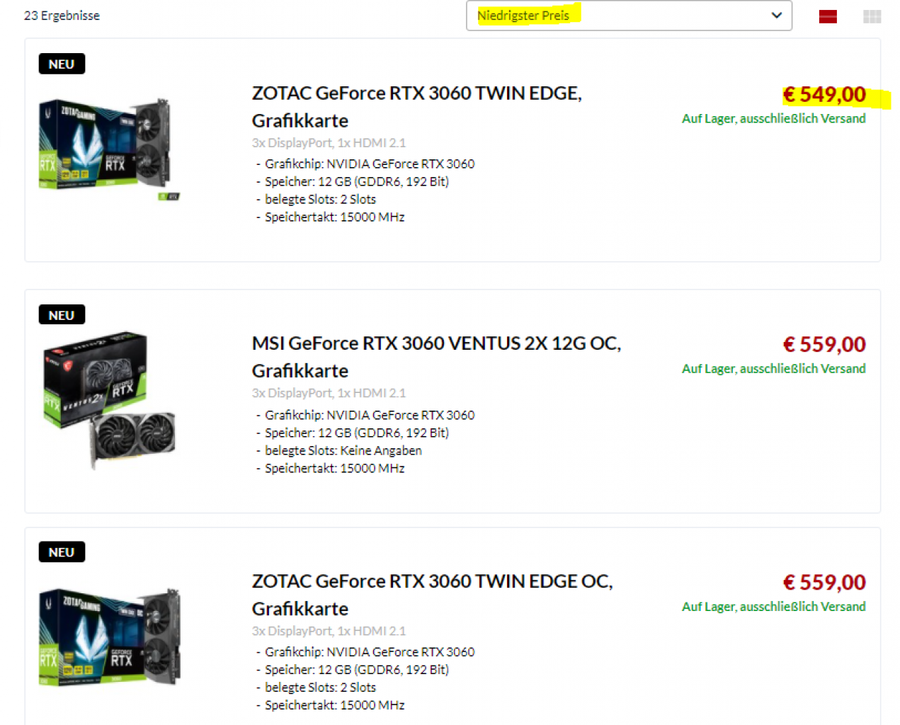 [26/02/2021] RTX 3060 bei Alternate
