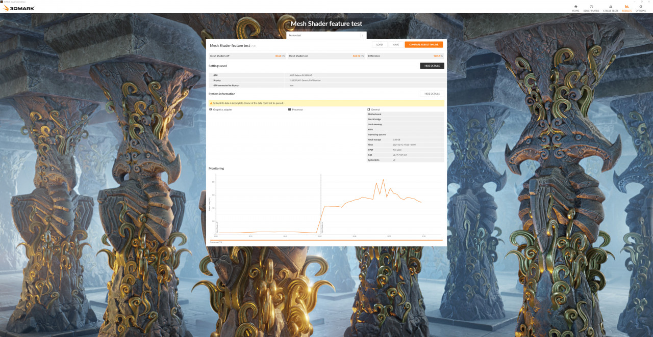 [12/02/2021] 3DMark Mesh Shader Benchmark: AMD Radeon RX 6800 XT