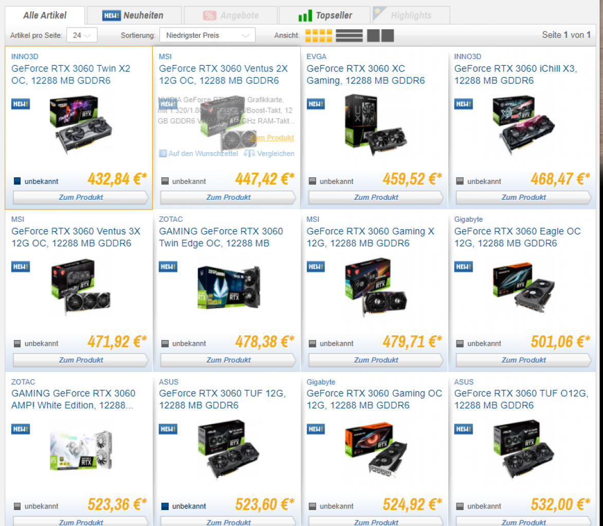 [26/02/2021] RTX 3060 bei Caseking