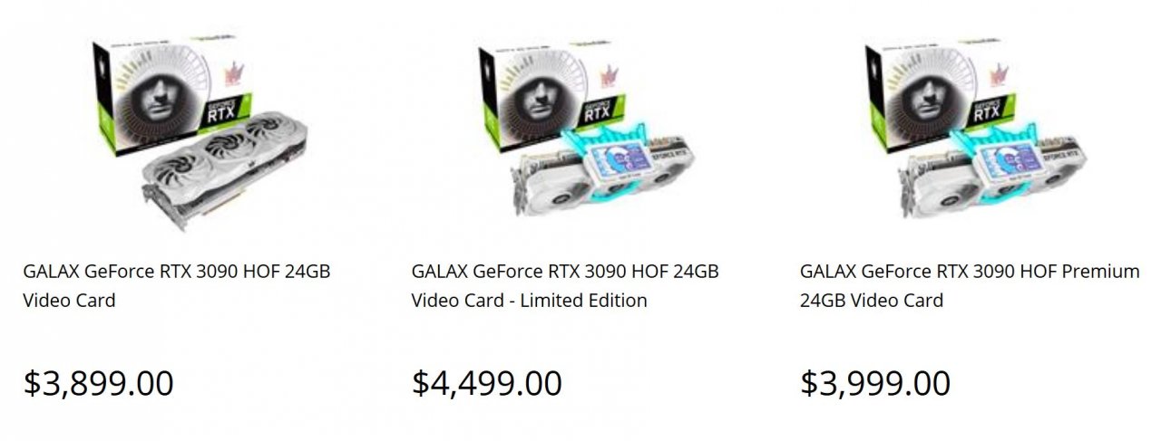 [10/02/2021] Galax Geforce RTX 3090 HOF ab 3.899 Dollar in Australien gelistet (1)