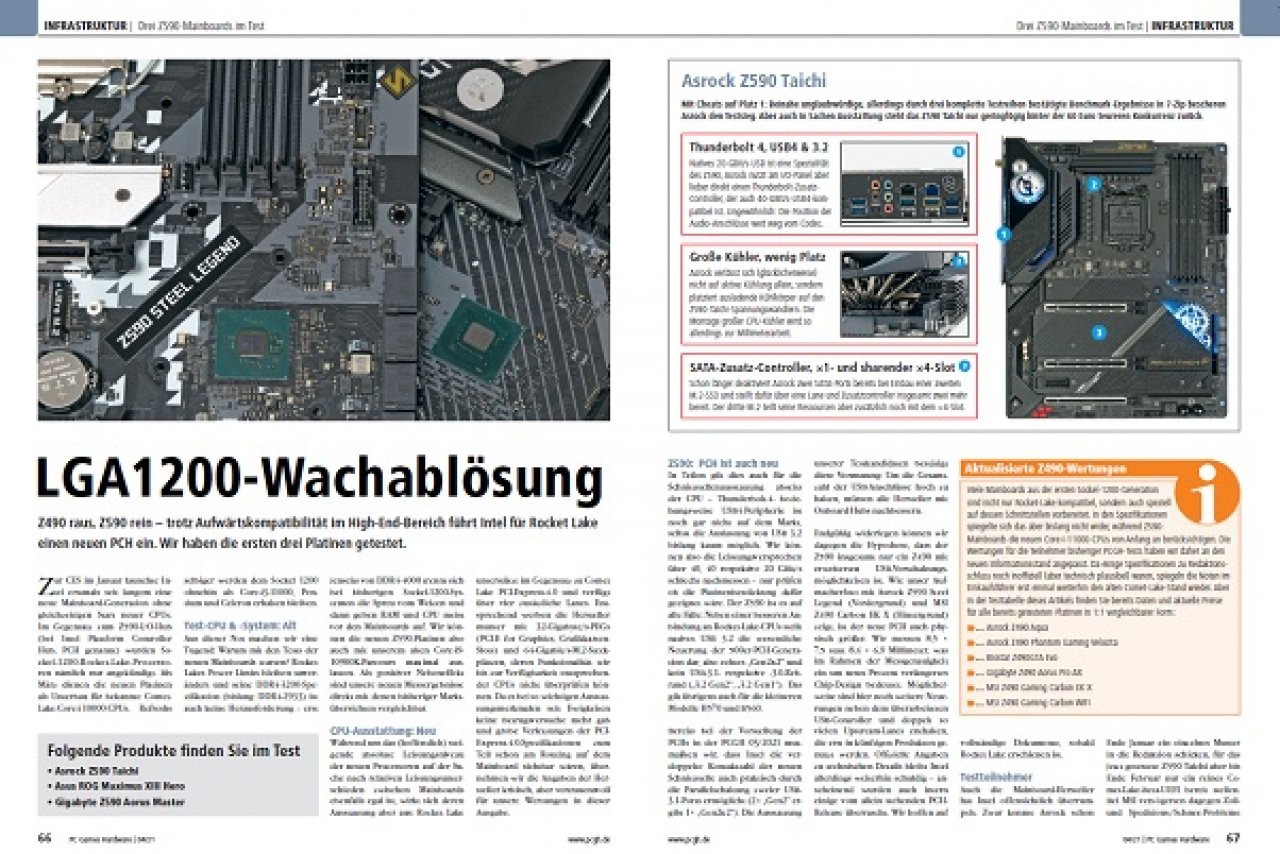 [24/02/2021] PCGH 04/2021 Z590-Mainboards